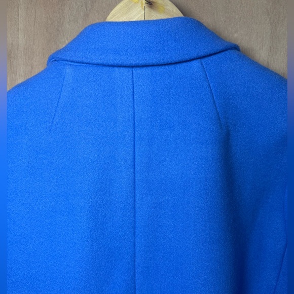 Banana Republic Knit Top Coat Bright Blue Button Front Lapels - Picture 6 of 7